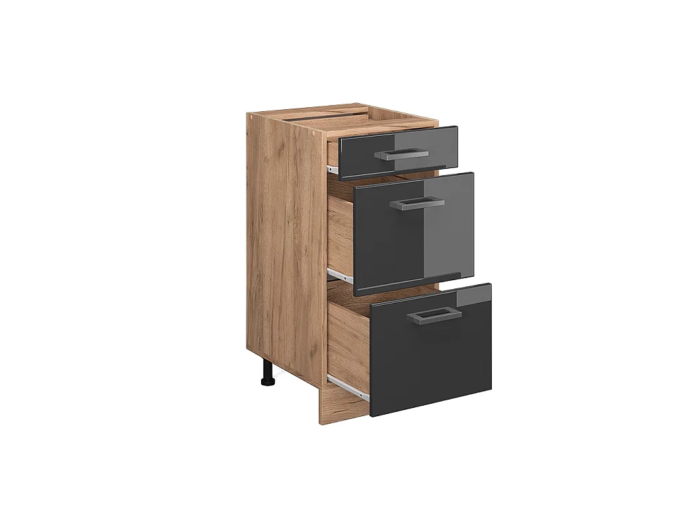 Mueble bajo de cocina antracita alto brillo 40x60x81.6 r-line