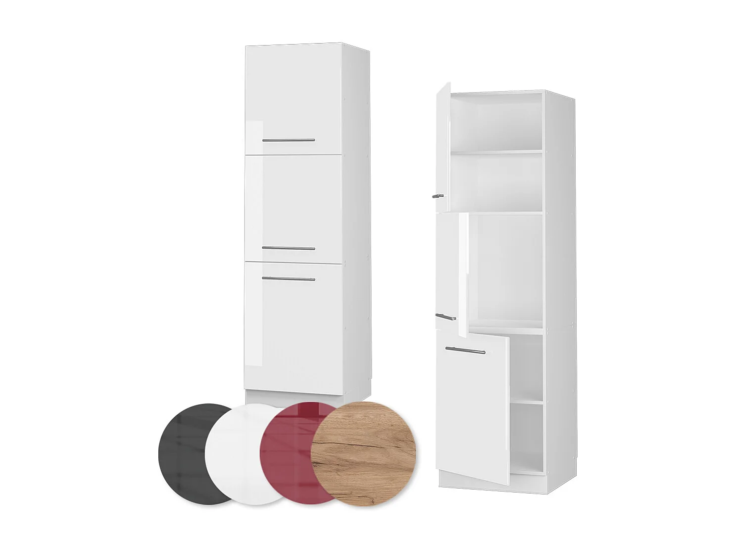 Armario para horno empotrado blanco alto brillo 60x58x206.8 fame-line