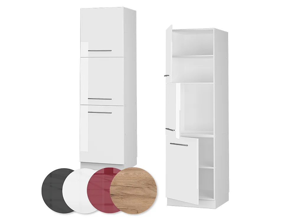 Armário de conversão de fogão branco alto brilho 60x58x206.8 fame-line
