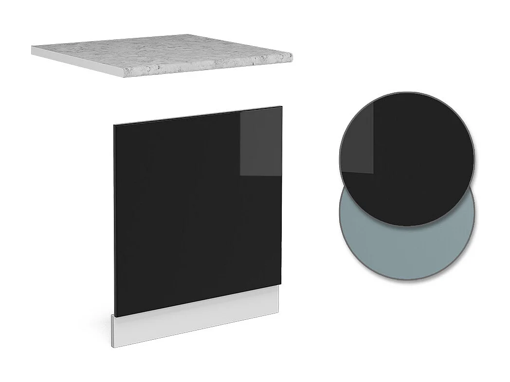 Pannello frontale nero lucido 60x1.6x57.2 r-line