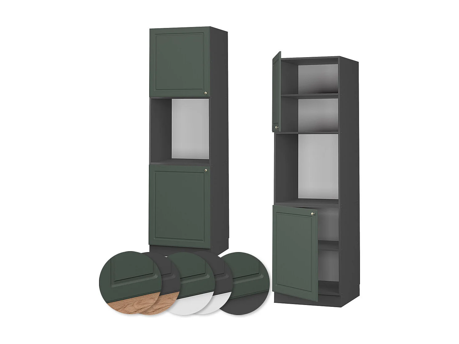 Armario para horno empotrado verde dorado casa de campo 60x58x206.8 fame-line