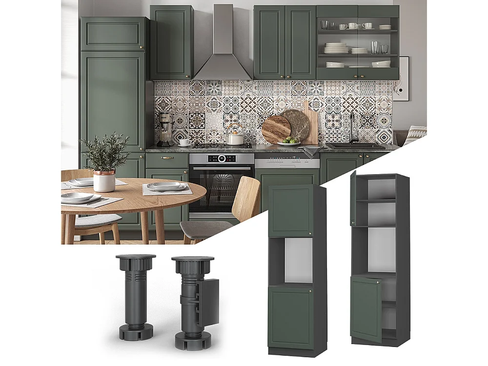 Mobile per forno da incasso Verde-oro rustico 60x58x206.8 fame-line