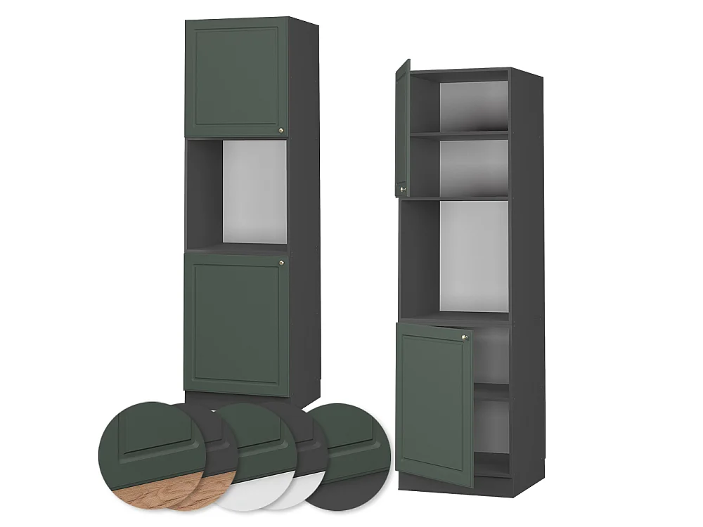 Mobile per forno da incasso Verde-oro rustico 60x58x206.8 fame-line