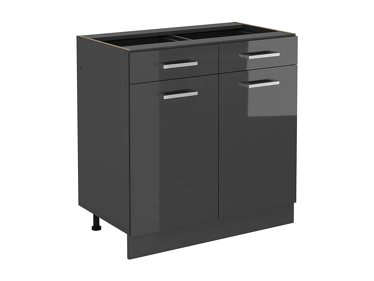 Mobiletto base per cucina antracite lucido 80x46x81.6 r-line