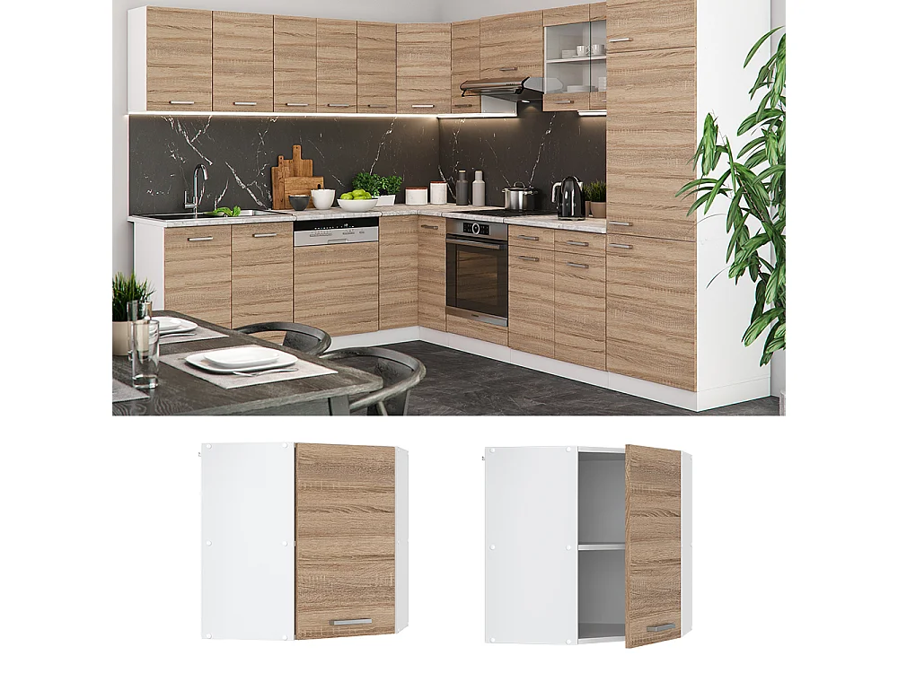 Armario colgante de esquina sonoma 57x34.1x60 r-line