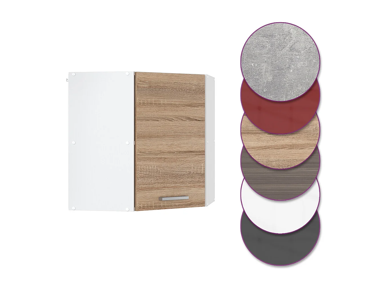 Armario colgante de esquina sonoma 57x34.1x60 r-line