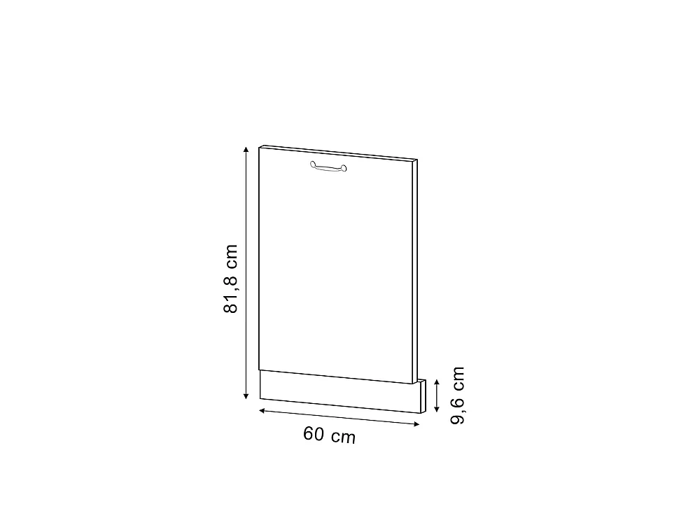 Front panel white high gloss 60x1.6x81.8 r-line