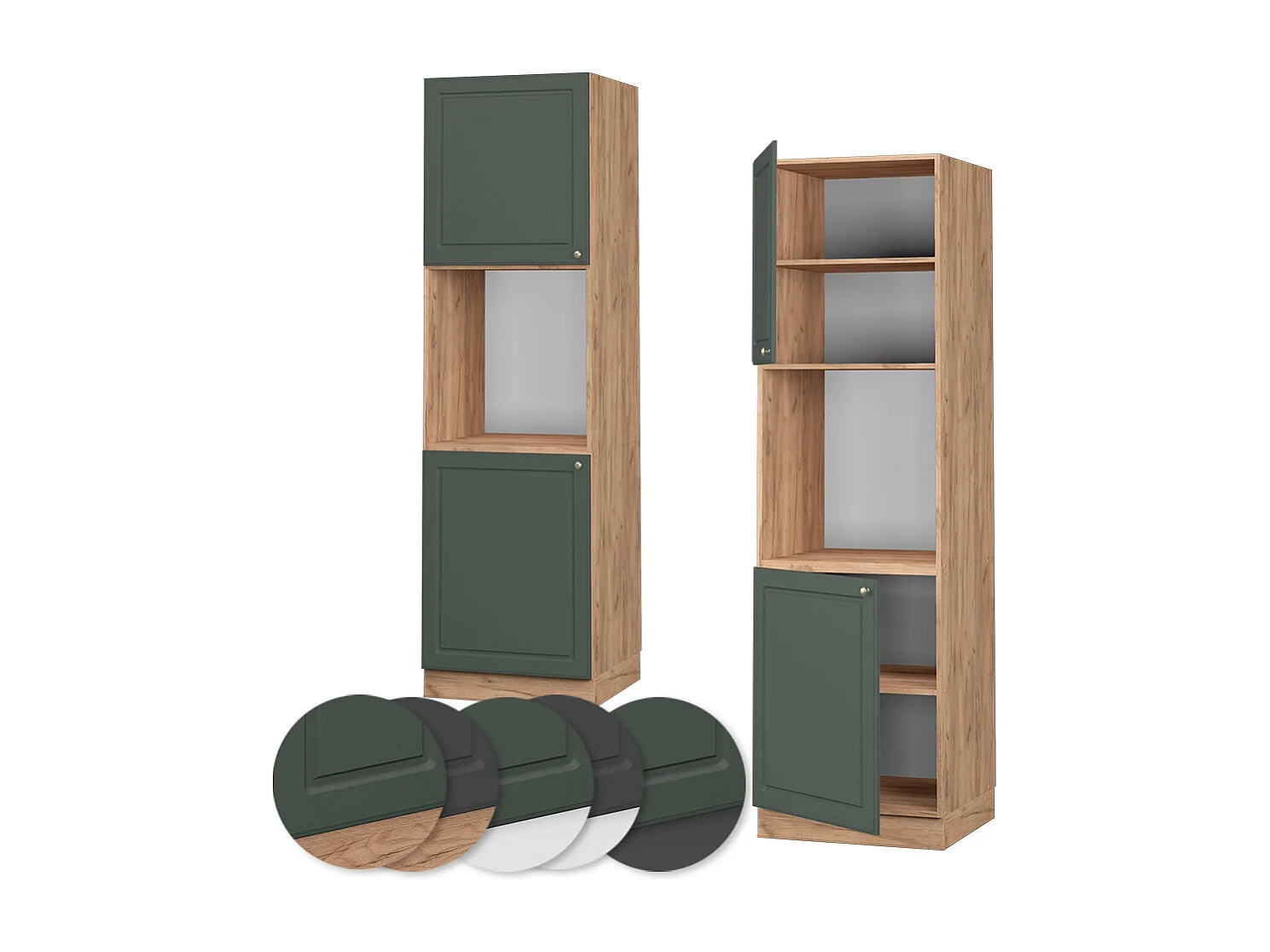 Armario para horno empotrado verde dorado casa de campo 60x58x206.8 fame-line