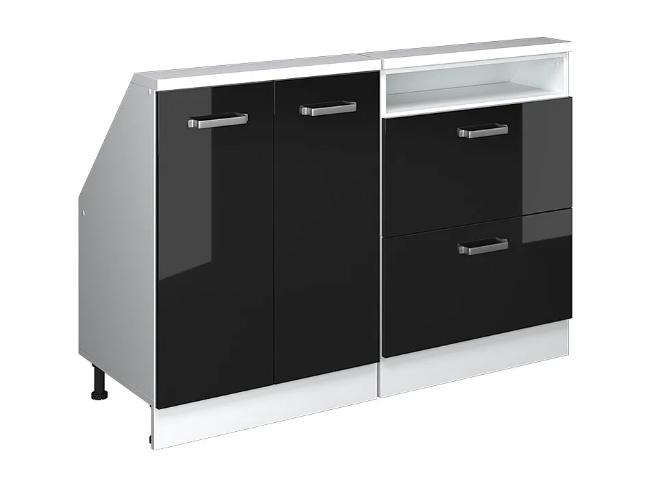 Mobile cucina sottotetto nero lucido 120x46x81.6 r-line
