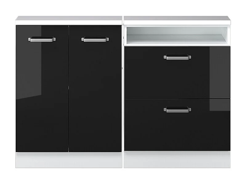 Meuble sous pente noir haute brillance 120x46x81.6 r-line
