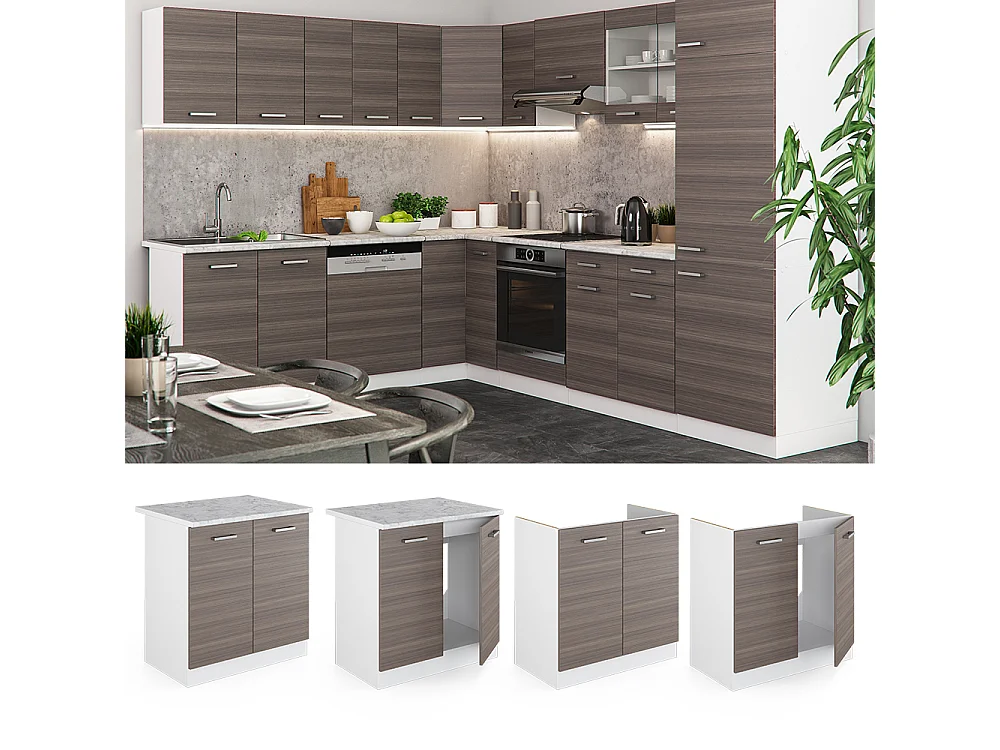 Mobile lavello cucina grigio nobile 80x46x81.6 r-line