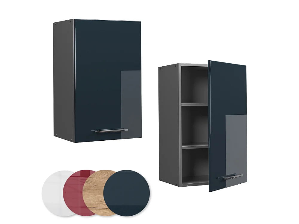Wall cabinet dark blue high gloss 45x34.1x72 fame-line