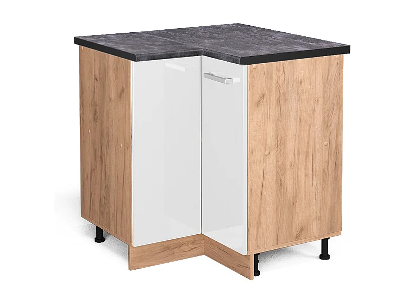 Armario de esquina blanco alto brillo 75.6x60x81.6 r-line