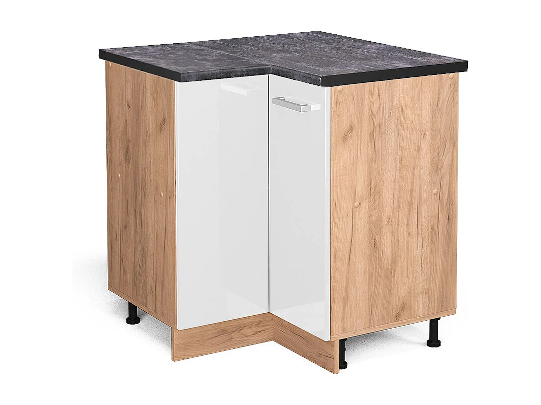 Armario de esquina blanco alto brillo 75.6x60x81.6 r-line