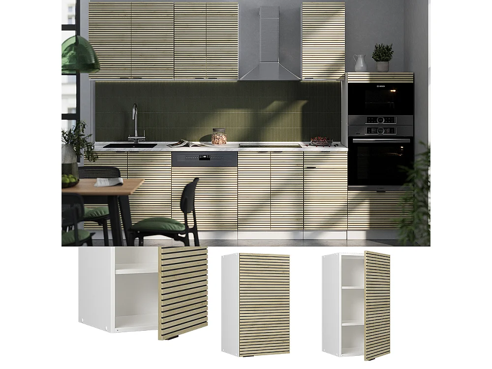 Elément haut de cuisine panneau en chêne 40x34.1x72 fame-line