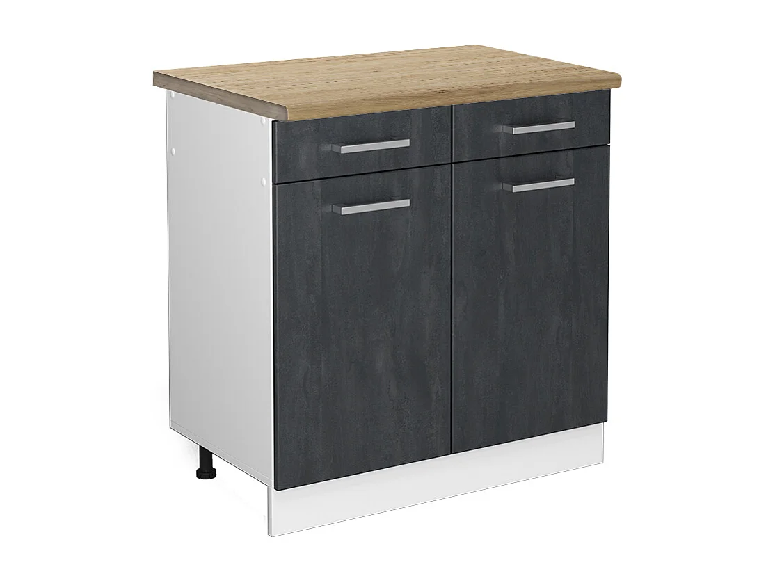 Mobiletto base per cucina calcestruzzo nero 80x60x81.6 r-line