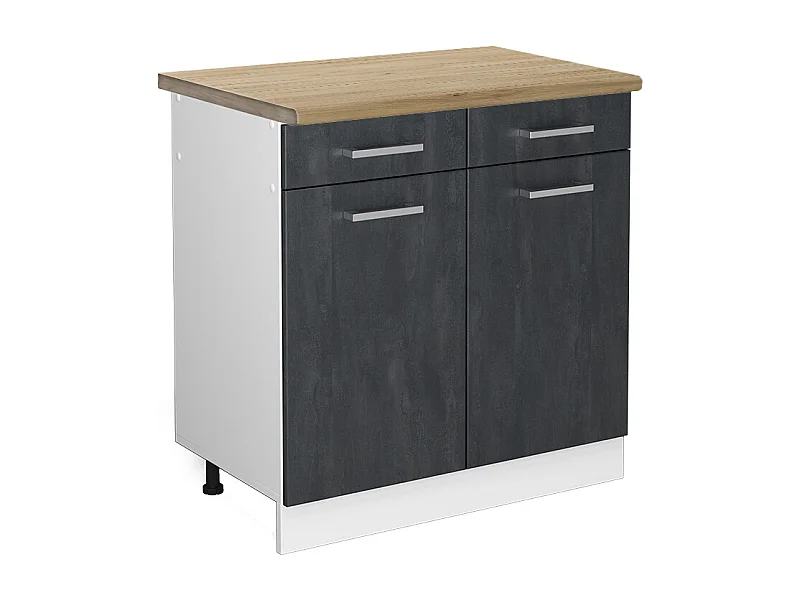 Mobiletto base per cucina calcestruzzo nero 80x60x81.6 r-line