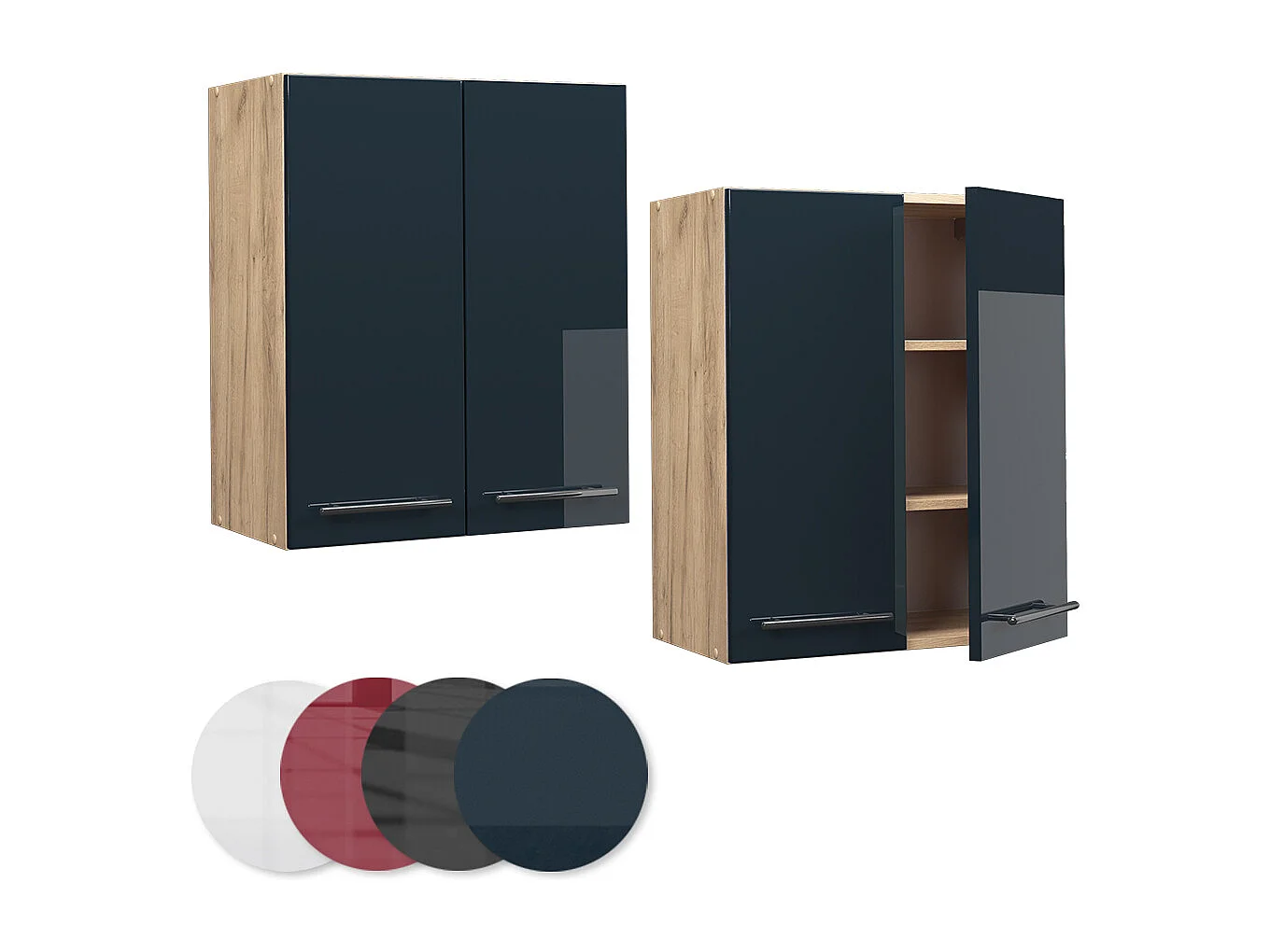 Pensile da cucina blu scuro lucido 60x34.1x72 fame-line