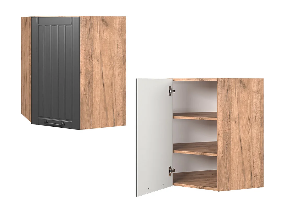 Armario colgante de esquina gris oscuro 57x34.1x72 fame-line