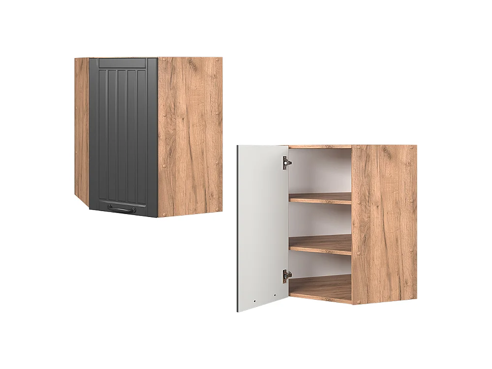 Szafka wisząca narożna ciemnoszary 57x34.1x72 fame-line
