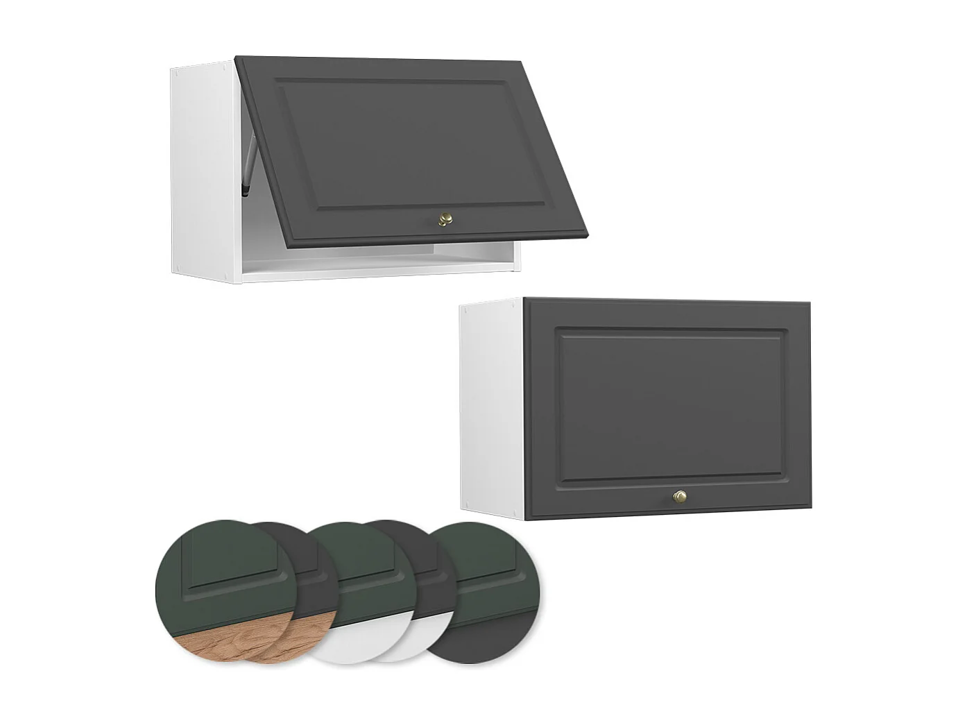 Elément haut de cuisine anthracite-or 60x34.1x40 fame-line