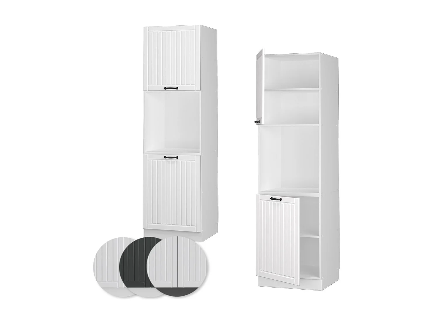 Meuble pour four blanc campagne 60x58x206.8 fame-line