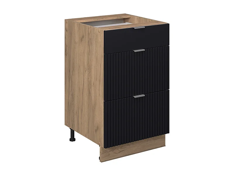 Meuble cuisine noir rayé 50x51.6x82 fame-line