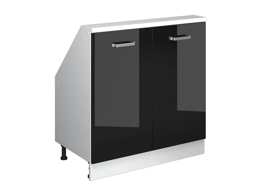 Meuble sous pente noir haute brillance 80x46x81.6 r-line