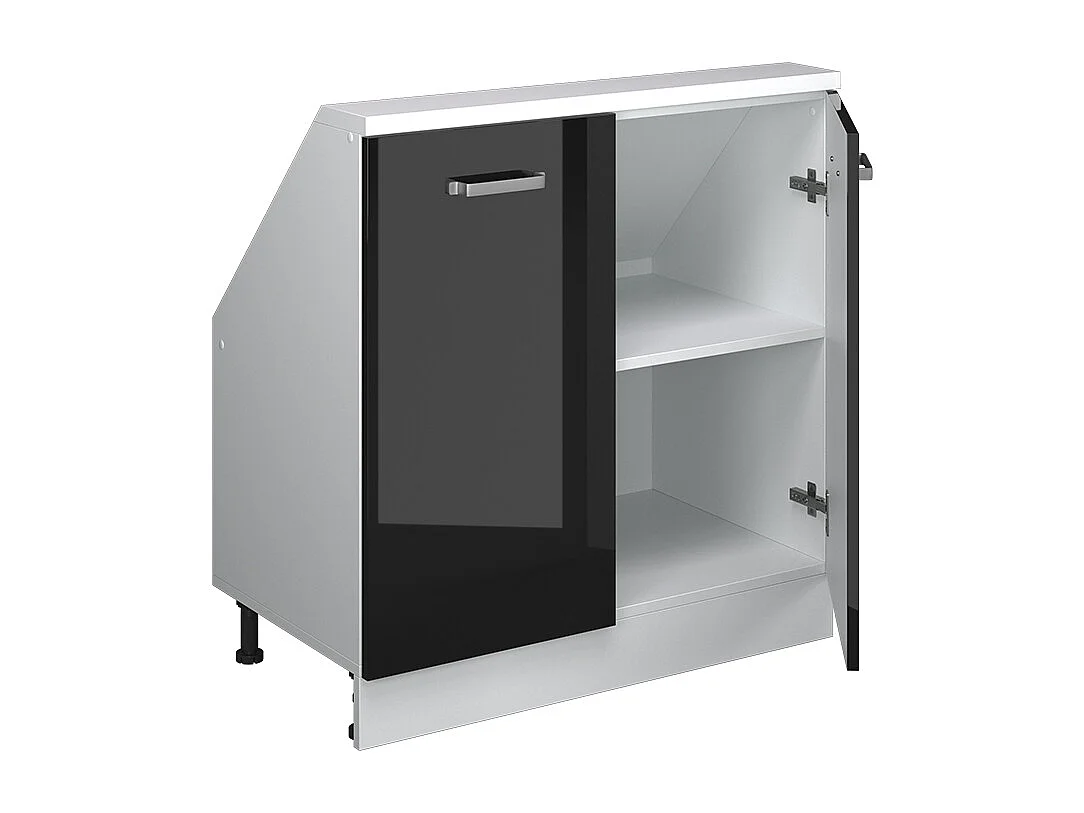 Meuble sous pente noir haute brillance 80x46x81.6 r-line