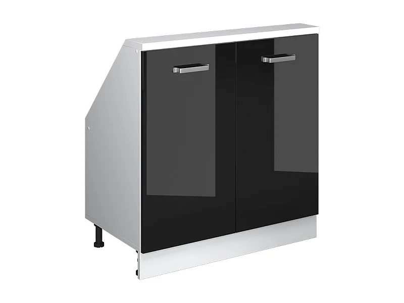 Meuble sous pente noir haute brillance 80x46x81.6 r-line