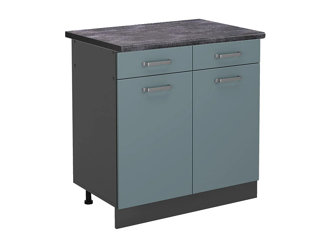 Mueble bajo de cocina gris azulado 80x60x81.6 r-line