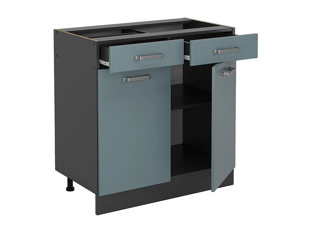 Mueble bajo de cocina gris azulado 80x60x81.6 r-line