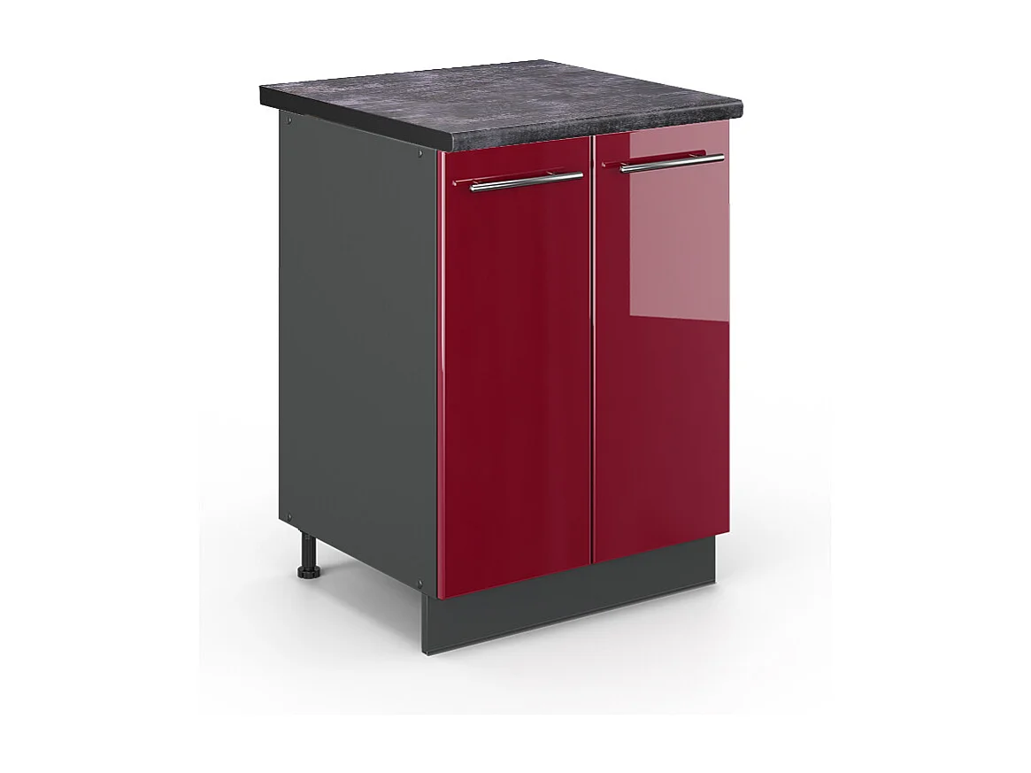 Küchenunterschrank bordeaux hochglanz 60x60x82 fame-line