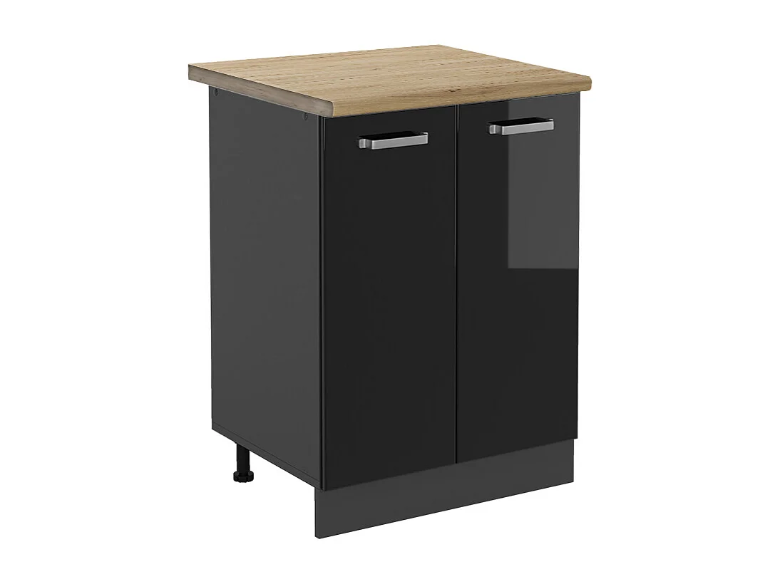 Mueble bajo de cocina negro brillo intenso 60x60x81.6 r-line