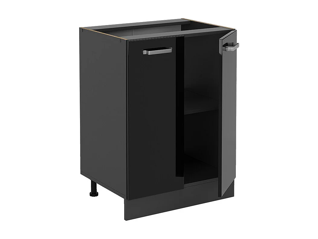 Mueble bajo de cocina negro brillo intenso 60x60x81.6 r-line