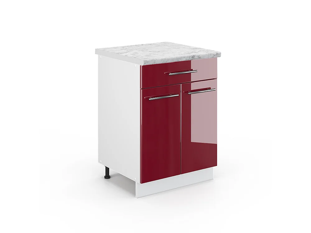 Mobiletto base per cucina Bordeaux lucido 60x60x82 fame-line