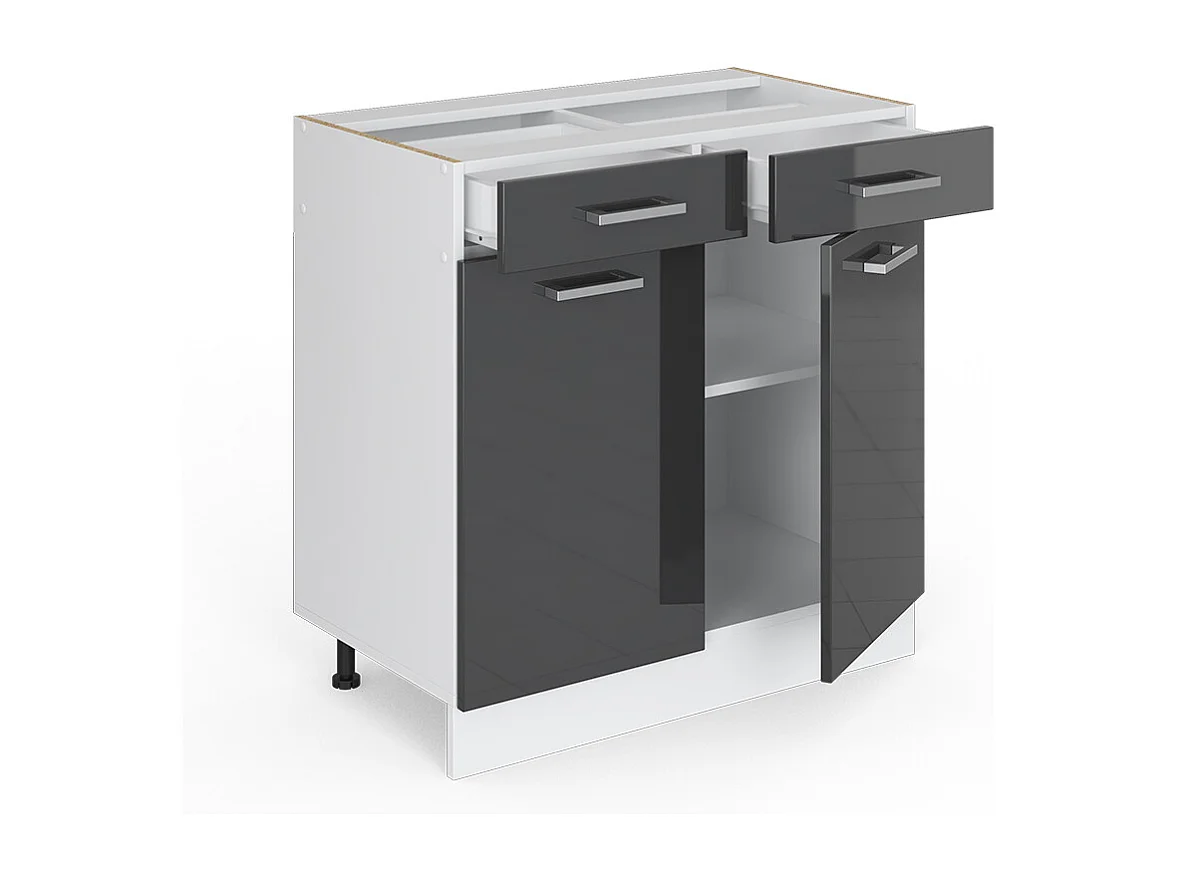 Mobiletto base per cucina antracite lucido 80x60x81.6 r-line