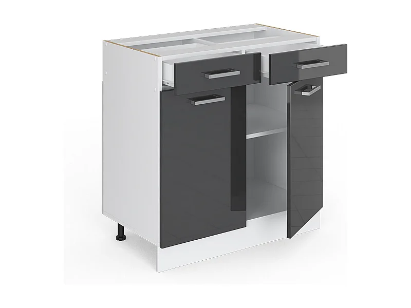 Mobiletto base per cucina antracite lucido 80x60x81.6 r-line
