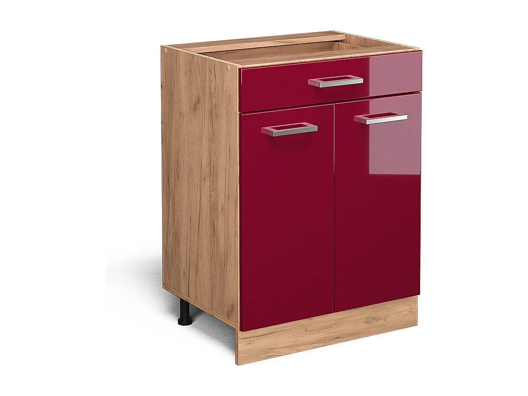 Mueble bajo de cocina rojo de alto brillo 60x46x81.6 r-line