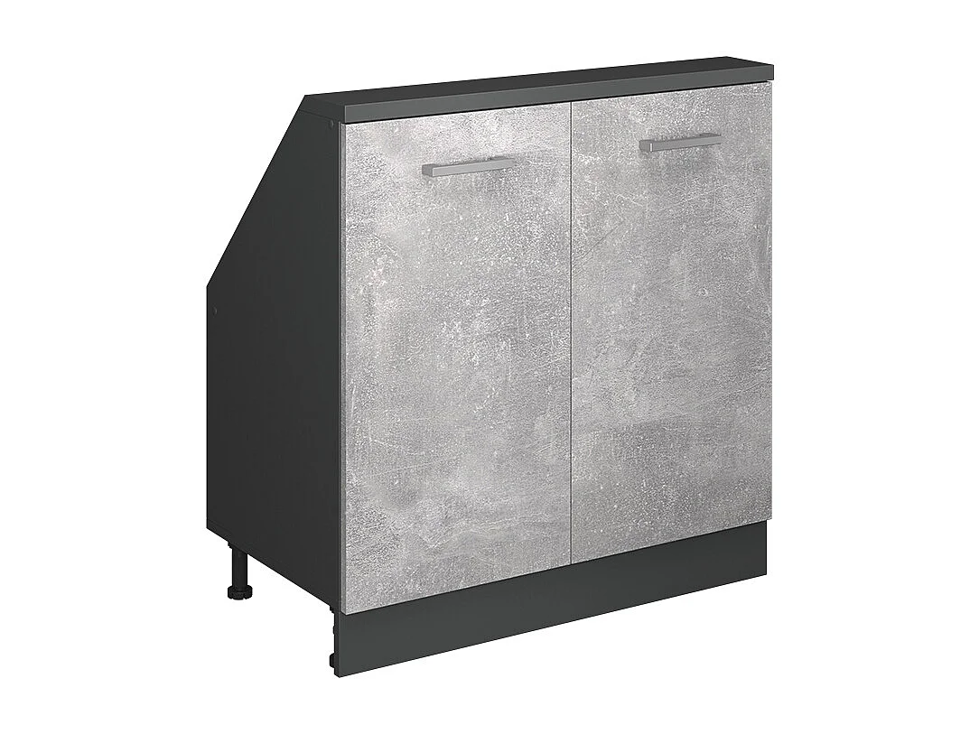 Keukenkast voor schuine wand beton 80x46x81.6 r-line