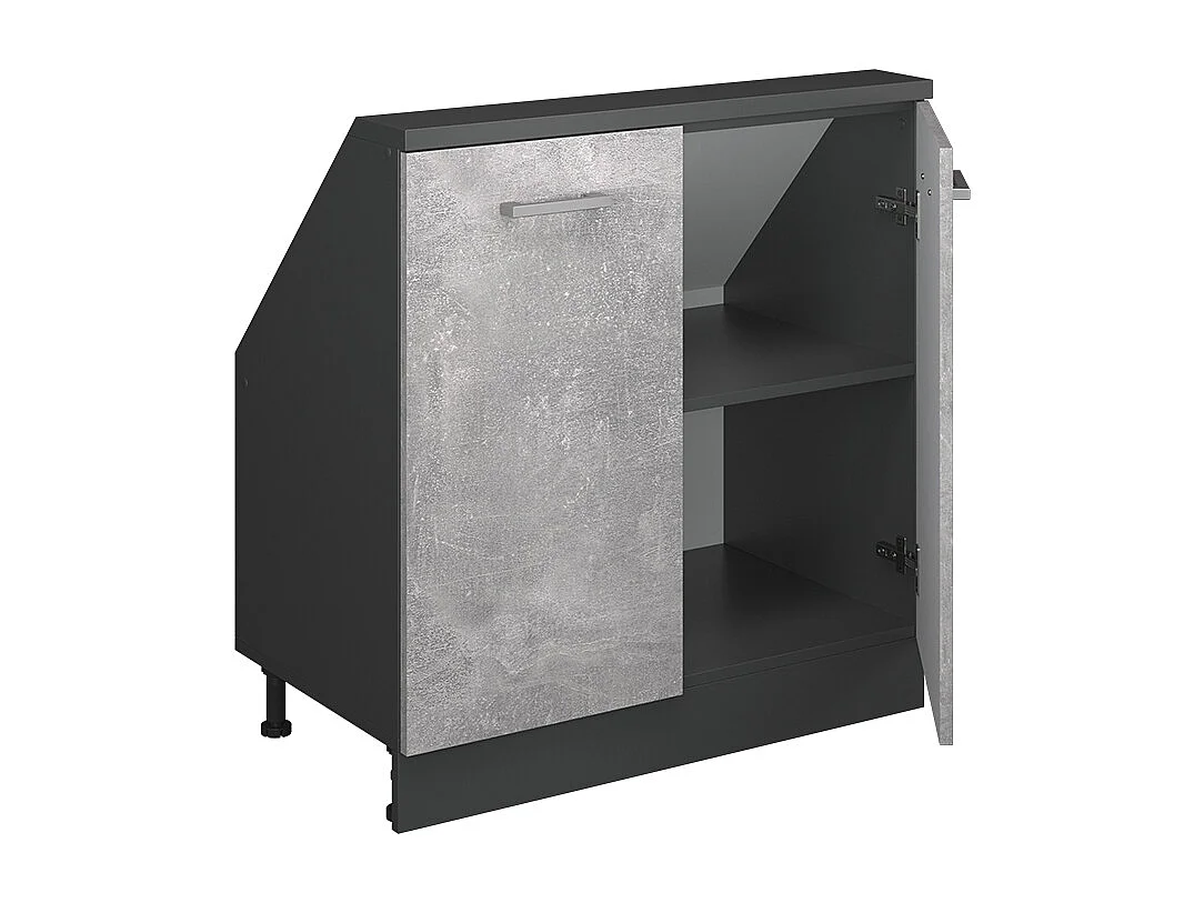 Keukenkast voor schuine wand beton 80x46x81.6 r-line