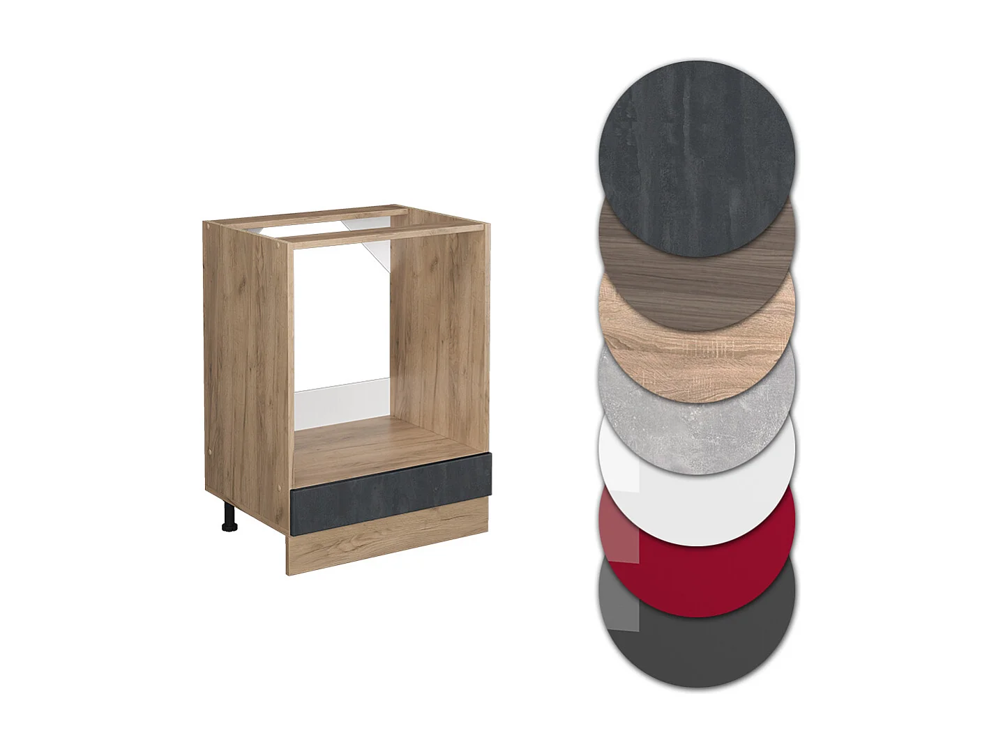 Armario para horno empotrado hormigón negro 60x60x81.6 r-line