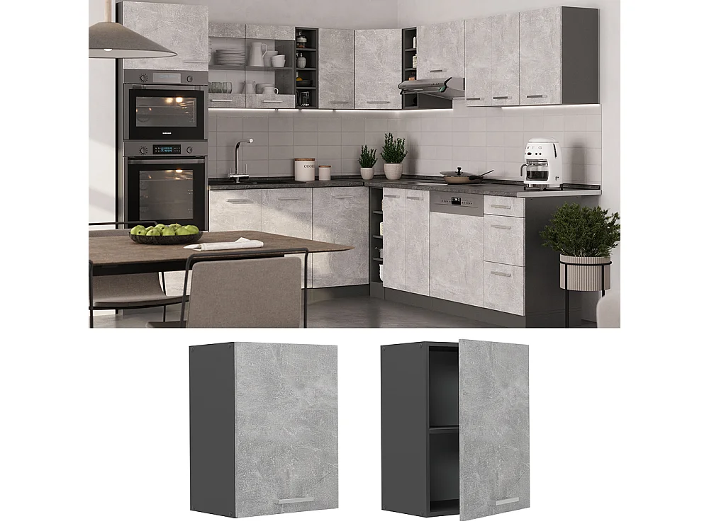 Armario colgante hormigón 45x31x60 r-line