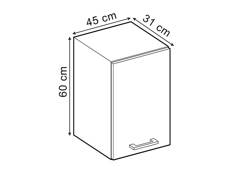 Armario colgante hormigón 45x31x60 r-line