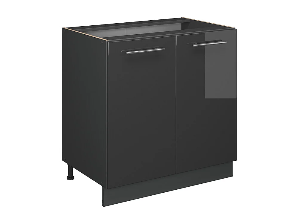 Armario bajo para fregadero antracita alto brillo 80x60x82 fame-line