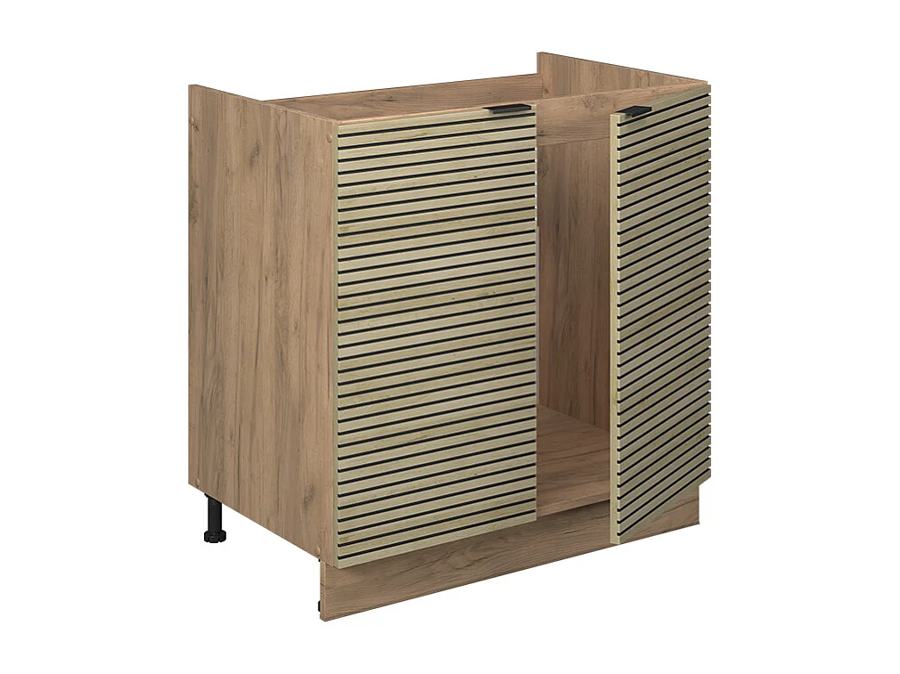 Meuble bas sous-évier panneau en chêne 80x51.6x82 fame-line