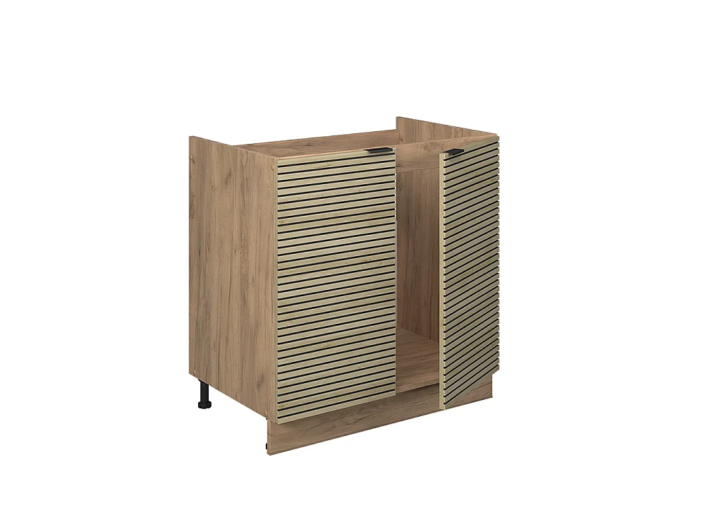 Meuble bas sous-évier panneau en chêne 80x51.6x82 fame-line