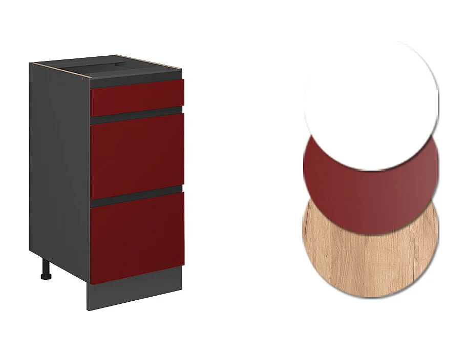 Meuble cuisine rouge 40x60x81.6 r-line