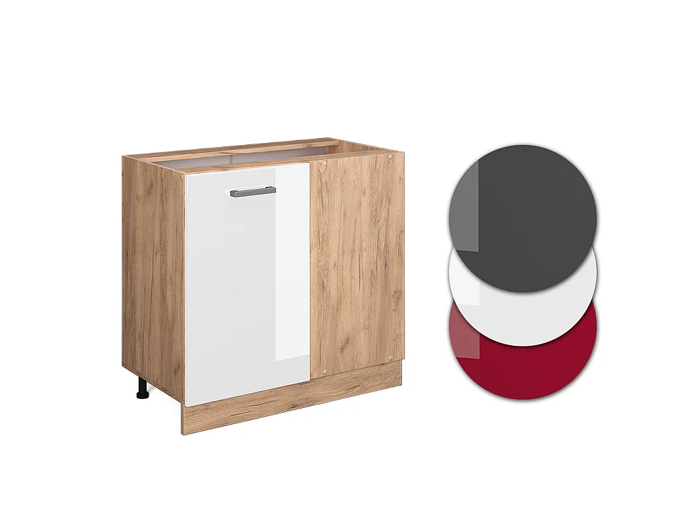 Hoekkast wit hoogglans 86x60x81.6 r-line