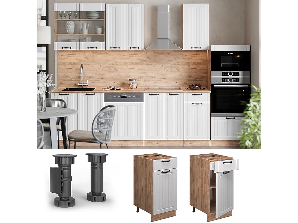 Mueble bajo de cocina blanco casa de campo 40x60x82 fame-line